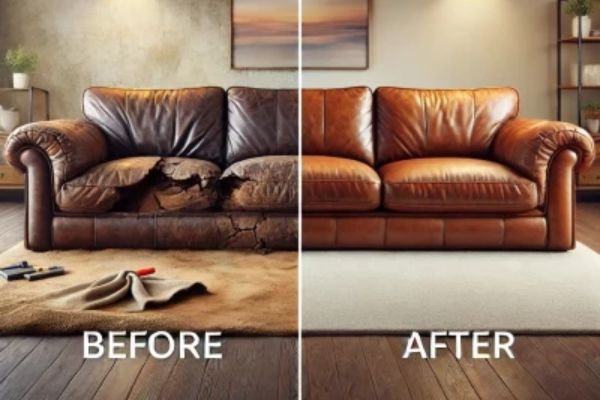 Sofa Upholestry Before & After